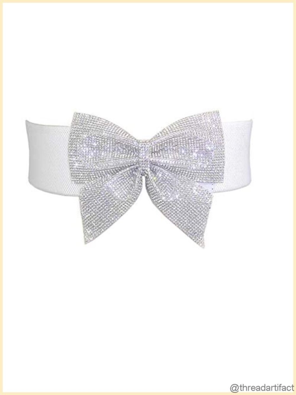 Rhinestone Bow Elastic Peplum Waist Belt Wide Wedding Party Dress Cummerbund